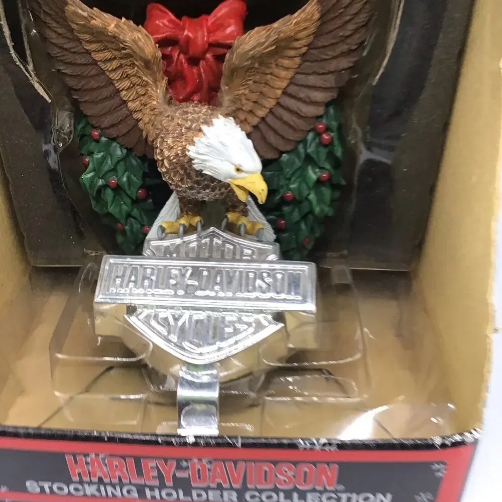 Harley-Davidson 2002 Eagle Christmas Stocking Holder Shelf Sitter NIB
